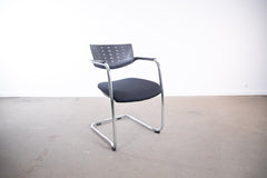 Freischwinger Rovo Chair "2425AS", Stapelstuhl, Chrom/Schwarz