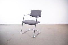 Freischwinger Interstuhl "570N", Stapelstuhl, Chrom/Grau