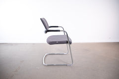 Freischwinger Interstuhl "570N", Stapelstuhl, Chrom/Grau