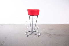 Barhocker, NowyStyl "Pinnacolada", Stoff, Chrom/Rot