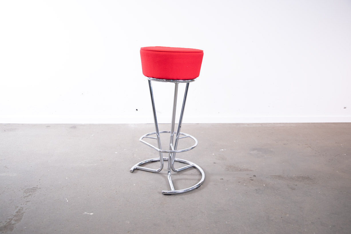 Barhocker, NowyStyl "Pinnacolada", Stoff, Chrom/Rot