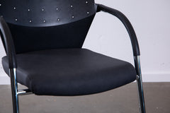 Dauphin "Cosmos", Freischwinger, Kunstleder, Chrom/Schwarz/Grau