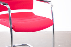 Interstuhl Freischwinger, Chrom/Rot