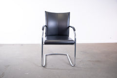 Haworth "Comforto" D5087, Freischwinger, Leder, Chrom/Schwarz