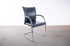 Haworth "Comforto" D5087, Freischwinger, Leder, Chrom/Schwarz