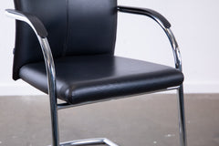 Haworth "Comforto" D5087, Freischwinger, Leder, Chrom/Schwarz