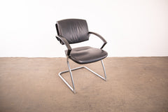 Sedus Freischwinger, Leder, Chrom/Schwarz