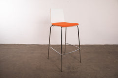Sedus "meet chair", Barhocker, Chrom/Orange/Weiß