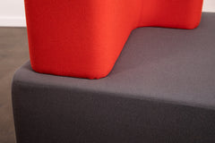 Steelcase "B-Free" Lounge-Ecke Grau/Rot