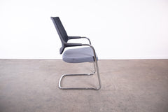 Sedus "Quarterback" qb233, Freischwinger, Chrom/Grau/Schwarz