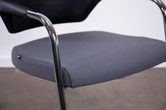 Sedus "Quarterback" qb233, Freischwinger, Chrom/Grau/Schwarz