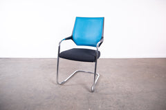 Sedus "Quarterback" qb233, Freischwinger, Chrom/Schwarz/Türkis