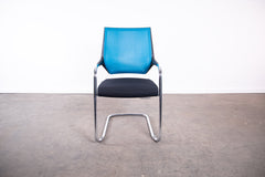 Sedus "Quarterback" qb233, Freischwinger, Chrom/Schwarz/Türkis