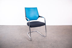 Sedus "Quarterback" qb233, Freischwinger, Chrom/Schwarz/Türkis