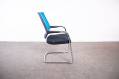 Sedus "Quarterback" qb233, Freischwinger, Chrom/Schwarz/Türkis