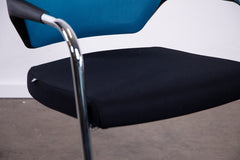 Sedus "Quarterback" qb233, Freischwinger, Chrom/Schwarz/Türkis