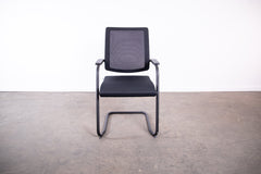 Sedus "Black Dot Net bd 236" Freischwinger mit Netzrücken, Stapelstuhl, Schwarz