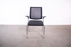 Sedus "Black Dot Net bd228", 4-Fuß-Stuhl, Chrom/Schwarz