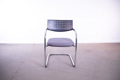 Vitra "Vis a vis Step", Freischwinger, nicht stapelbar, Chrom/Grau