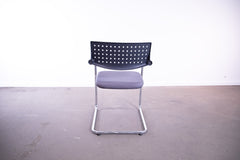 Vitra "Vis a vis Step", Freischwinger, nicht stapelbar, Chrom/Grau