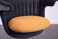 Steelcase "I2I" Loungesessel, Chrom/Grau/Orange