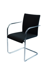 Brunner "Verona", Freischwinger, Stoff, Chrom/Schwarz