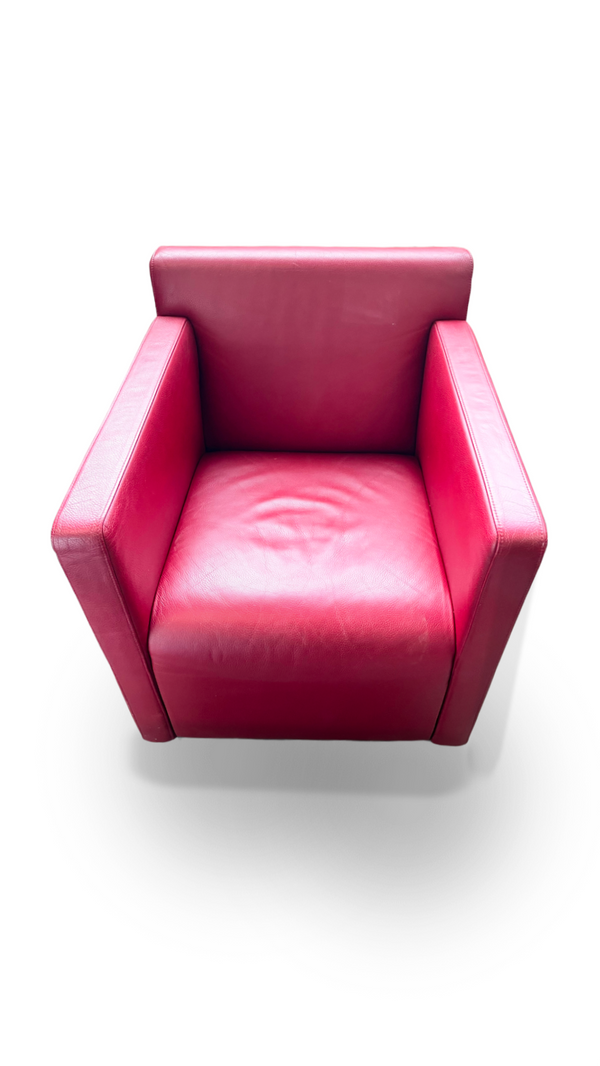Cor QUANT Ledersessel rot/chrom