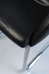 Giroflex, Freischwinger, Leder, Chrom/Schwarz