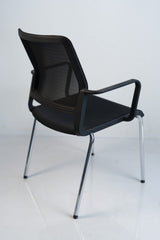 NowyStyl "Xilium Mesh", 4-Fuß-Stuhl mit Netzrücken, Chrom/Schwarz