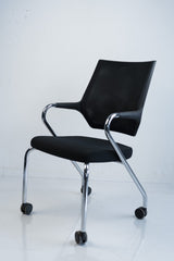 Sedus "Quarterback" Vierfußstuhl mit Rollen, Chrom/Schwarz