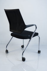 Sedus "Quarterback" Vierfußstuhl mit Rollen, Chrom/Schwarz