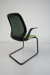 Freischwinger se:kit mit Armlehne, grün - Sedus