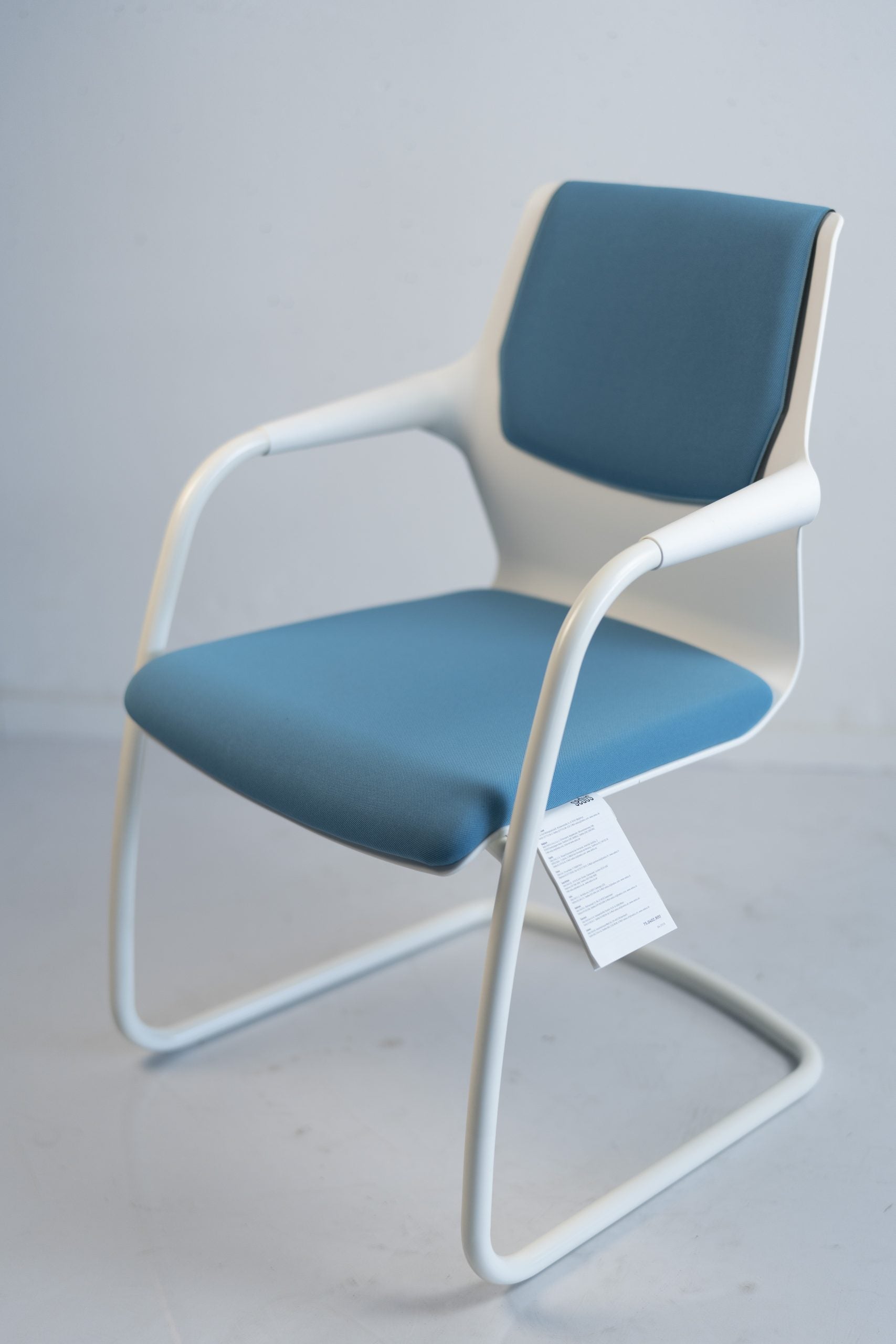 Sedus "allright", Freischwinger, Weiß/Türkis