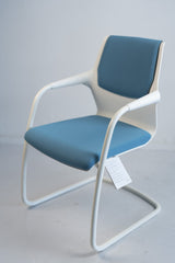 Sedus "allright", Freischwinger, Weiß/Türkis