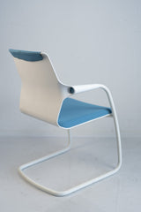 Sedus "allright", Freischwinger, Weiß/Türkis