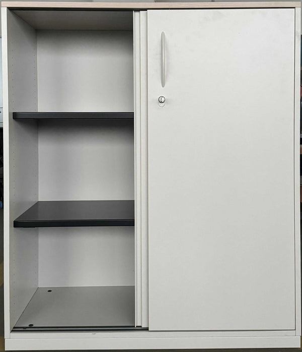 Sideboard mit Akustikwand rot - Steelcase