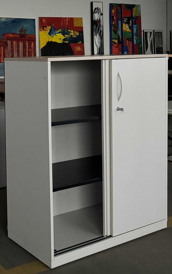 Sideboard mit Akustikwand rot - Steelcase