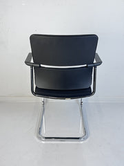 Steelcase "Please", Freischwinger, Chrom/Schwarz