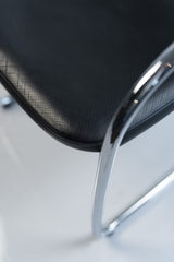 Vitra "Visavis Step", Freischwinger, Leder, Chrom/Schwarz