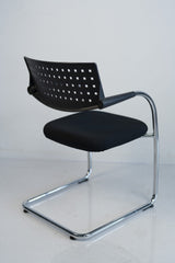 Vitra "Vis a vis Step", Freischwinger, nicht stapelbar, Chrom/Schwarz