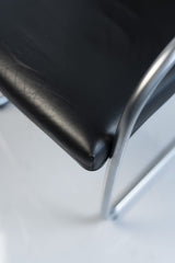 Vitra "Visa Soft", Freischwinger, Leder, Schwarz