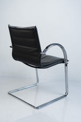 Walter Knoll "QUATTRO", Freischwinger, Leder, Chrom/Schwarz