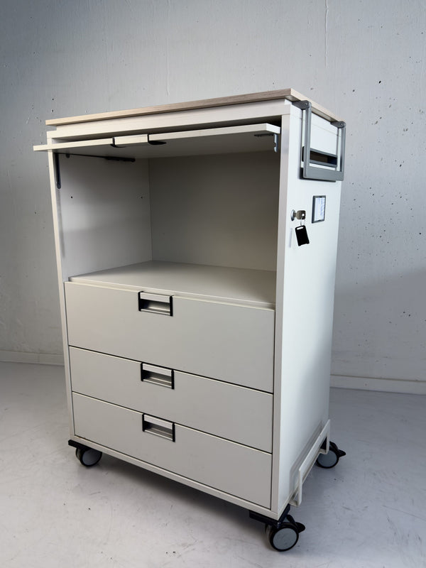 Caddy mit Akazienplatte - Steelcase