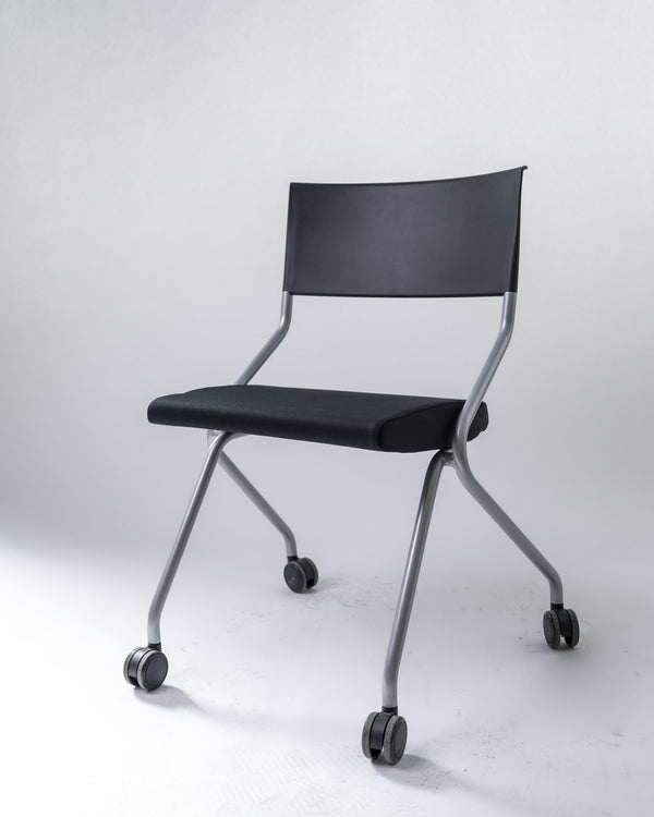 Sedus "flip flap", Klappstuhl mit Rollen, Silbergrau matt/Schwarz