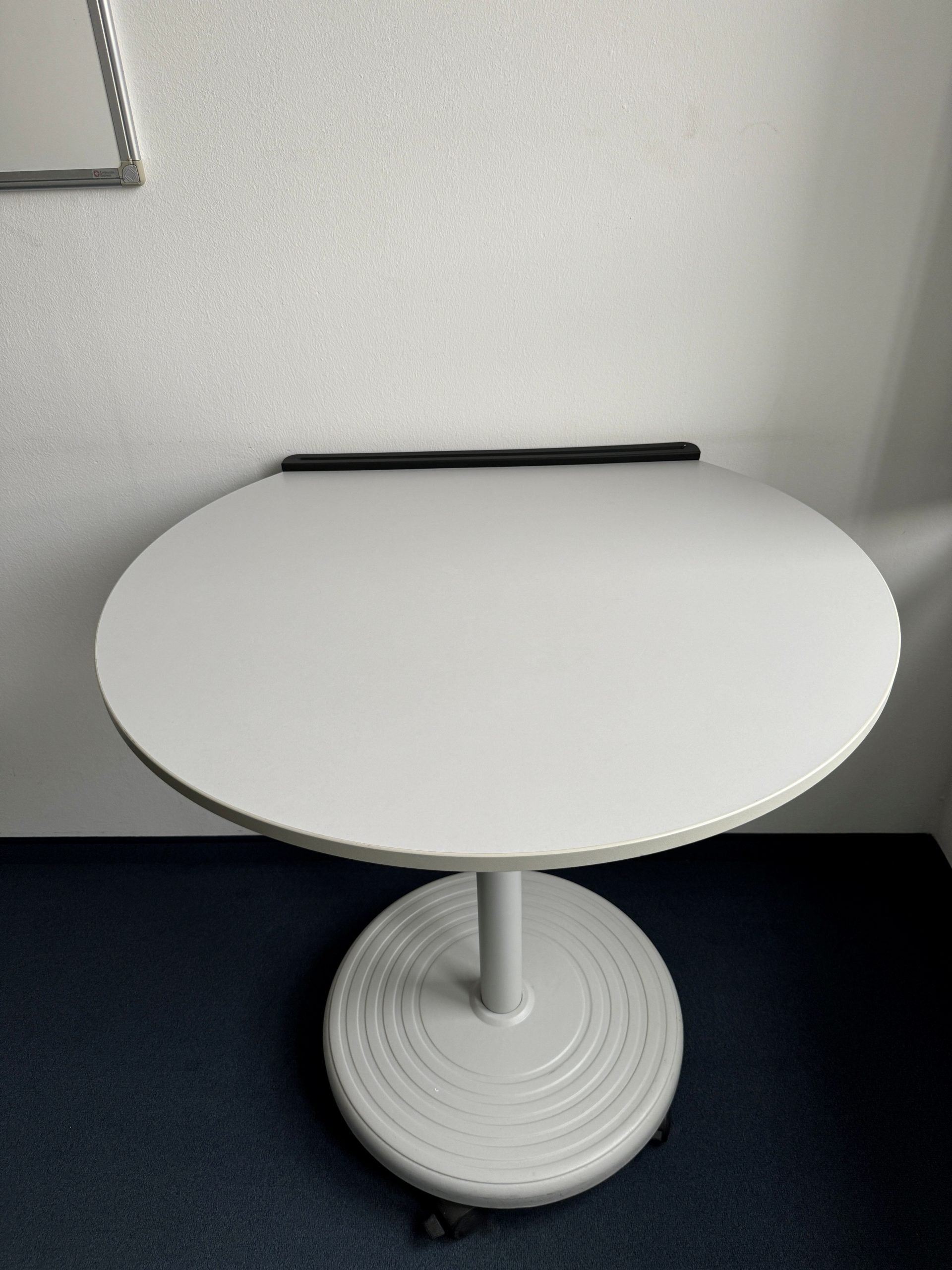 Rundtisch mit Rollen, weiß - Officeplus