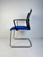 Steelcase "Werndl #1", Freischwinger, Silber/Blau/Schwarz