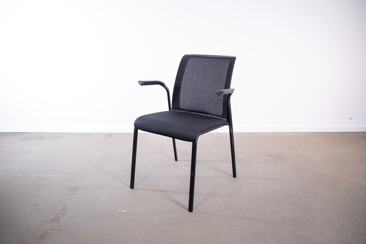 Steelcase "Reply", 4-Fuß-Stuhl, Schwarz/Schwarz