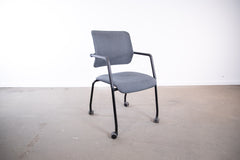 Viasit "Frame Chair Drumback", 4-Fuß-Stuhl mit Rollen, Schwarz/Grau