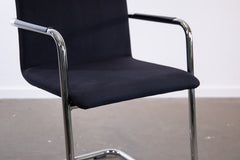 Wiesner Hager "Paro 2", Freischwinger, Stapelstuhl, Chrom/Schwarz