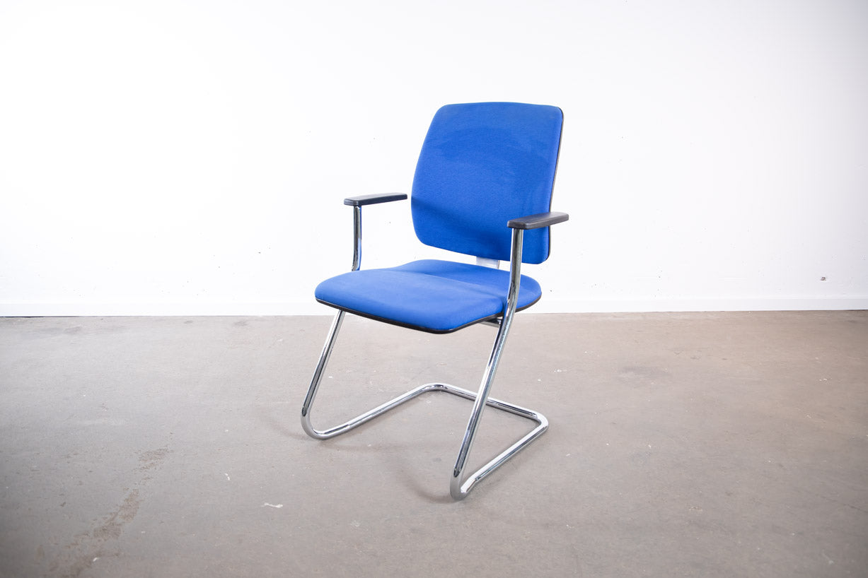 Sedus "Early Bird eb230", Freischwinger, Stapelstuhl, Chrom/Blau